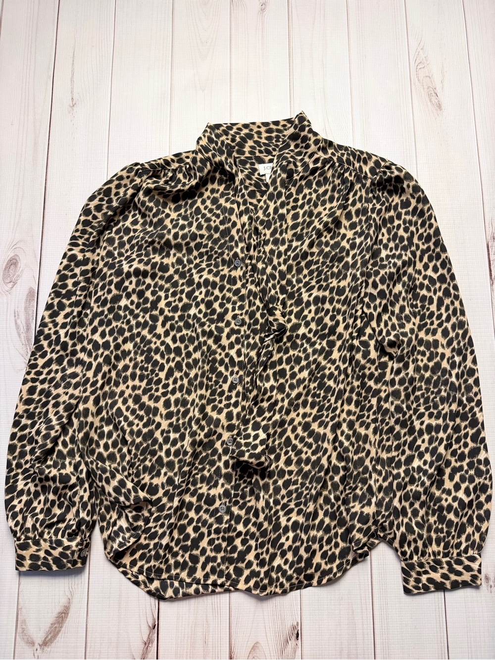J. Crew Leopard Print Button-Up Blouse